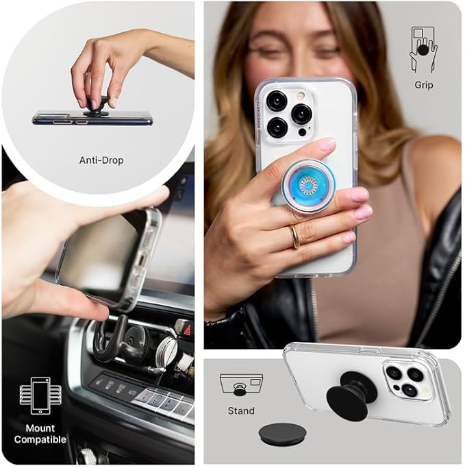 PopSockets Translucent Phone Grip with Expanding Kickstand, PopSockets for Phone, Adhesive Grip, Translucent PopGrip - Translucent Colorblock
