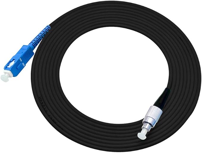 Jeirdus 15M SC to FC Outdoor Armored Simplex 9/125 SM Fiber Optic Cable Jumper Optical Patch Cord Singlemode 15Meters 49ft SC-FC