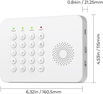 Hapippofa Wireless Home Security System WiFi/4G Home Alarm System with Phone APP Alert | Voice Control | No Subscription Fees | 24/7 Monitoring | Alexa Compatible