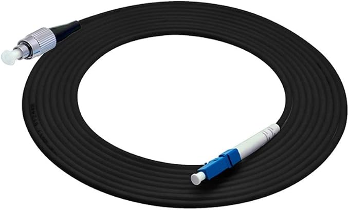 Jeirdus 100M LC to FC Outdoor Armored Simplex SM Fiber Optic Cable Jumper Optical Patch Cord Singlemode 9/125 100Meters 328ft LC-FC