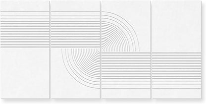 UMIACOUSTICS 4 Pack Art Acoustic Panels,Total 94.4” x 47.2” Sound Absorbing Wall Panels,Decorative Sound Treatment Panel for Home, Office, Recording Studio,White