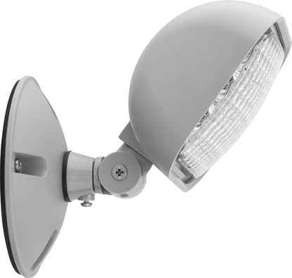 Lithonia Lighting Weatherproof LED Emergency Light Remote Head, One Single Head Emergency Light for Business, Indoor and Outdoor Use, Square, Gray (ERE GY SGL WP SQ M12)