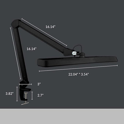 Neatfi XL 2,500 Lumens LED Task Lamp, 22 Inches Wide, 30W, 162 Pcs SMD LED, Eye-Caring, Desk Light with Clamp for Home, Office, and Study Room (Non-CCT, Black)