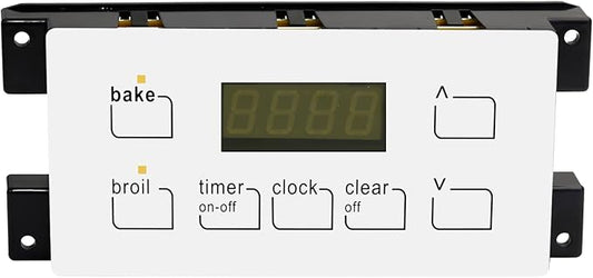 316455410 Range Oven Control Board for Electrolux Kenmore, Gas Range 7 Button Control Board Clock 5304518661 316222800 （White）