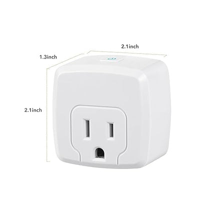 HBN Smart Plug Mini 15A, WiFi Smart Outlet Works with Alexa, Google Home Assistant, Remote Control with Timer Function, No Hub Required, ETL Certified, 2.4G WiFi Only, 2-Pack