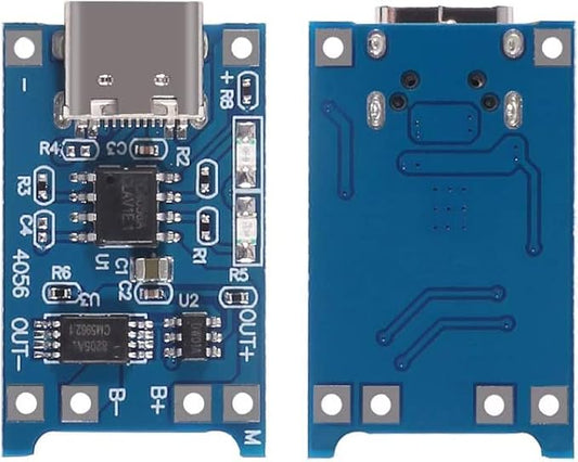 Gebildet 10pcs TP4056 Type-C Input Interface USB 5V 1A 18650 Lithium Battery Charger Module Charging Board with Dual Protection Function