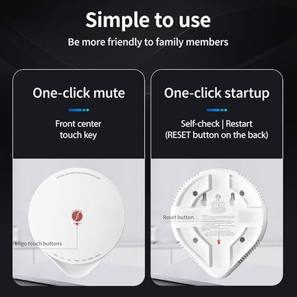 4-in-1 Carbon Monoxide Detector, Wireless Battery CO and Gas Alarm with Temperature and Humidity Monitors, No Plug Needed Portablhe CO Methane Gas Detector for Home, Kitchen and Bedroom