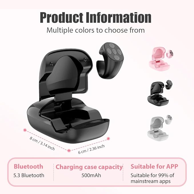 Fingertip Wireless Bluetooth Remote Control, 2026 New Bluetooth Ring Scroller Video Scrolling Ring Remote Control Page Turner (White)