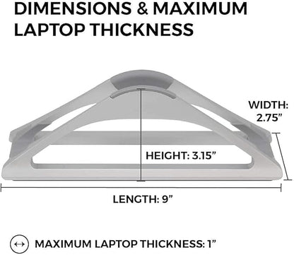 HumanCentric Vertical Laptop Stand for Desks in Silver Color, Upright Adjustable Holder to Dock Apple MacBook Stand, and Other Laptops to Organize Work & Home Office, Automatic Grip