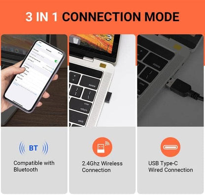 Tera Pro (Extreme Performance) Industrial Wireless Barcode Scanner 2D QR 1D Bar Code Reader 2.4G Wireless 2500mAh Compatible with Bluetooth Drop Resistant for Windows Mac Android iOS Model 8100 Orange