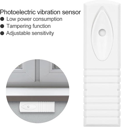 MUNEFE Wired Photoelectric Vibration Alarm Sensor, Home Security Detector Alarm Sensor, Wired Smart Glass Break Detector for Providing Rugged Data Protection