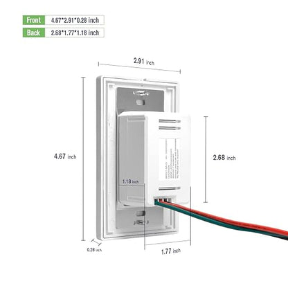 RAYZEEK Motion Sensor Switch with 3 in 1 Occupancy Sensor Switch/Vacancy Sensor Switch/Manual On-Off Switch,PIR Motion Sensor Light Switch,PC Fireproof(5A, Ground Wire Version)