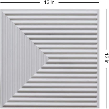 From Plain To Beautiful In Hours 9004 Depth Tier PVC 12 in x 12 in Peel and Stick Wall Panels (Covers / 10 sq.ft), White Matte, 10 Piece