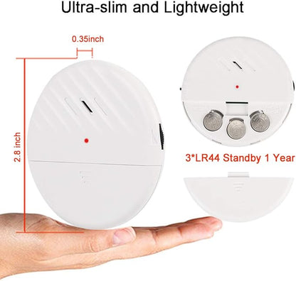 EverNary Window Vibration Alarm,6Pack 125dB Loud Ultra-Slim Anti-Theft Alarm for Door and Window Glass Break Sensor Alert with Adjustable Sensitivity (6, White)