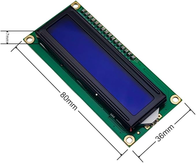 Haldzemo 1602 LCD Screen Display Module 1602A 16x2 White Character Blue Backlight DC 5V (2 Pack)