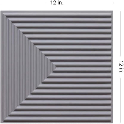 From Plain To Beautiful In Hours 9004 Depth Tier PVC 12 in x 12 in Peel and Stick Wall Panels (Covers / 10 sq.ft), Milky Grey, 10 Piece