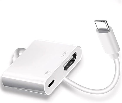 Kinhaly USB C to HDMI for TV, 4K@60Hz Type C to HDMI Adapter with Charging Port, iPhone to Hdmi to USB C Adapter Compatible for iPhone 16/15 Series/iPad Pro/Galaxy/MacBook Pro to HDTV Projector