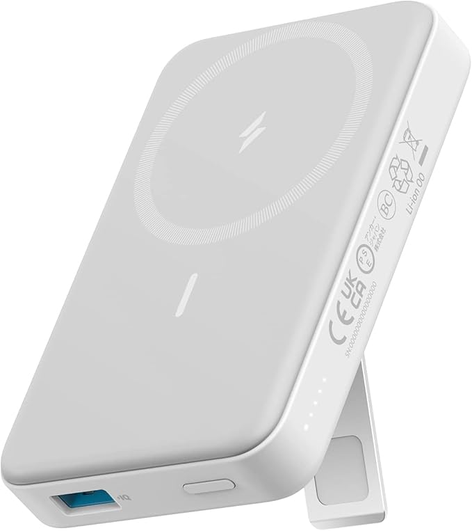 Anker 633 Magnetic Battery, 10,000mAh Foldable Wireless Portable Charger, 20W USB-C Power Delivery Power Bank with Stand, Magsafe-Compatible for iPhone 16/15/14/13/12 Series