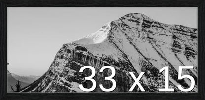 Frame It Easy 33 x 15 Black Grain Wood Frame (Derby)