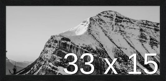 Frame It Easy 33 x 15 Black Grain Wood Frame (Derby)
