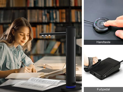 VIISAN K48 Book Scanners: 48MP Output, USB Camera for Laptop/Desktop, Deskewing, Multiple Page Documents Scanning, OCR & TTS Tech, Ai Reading, UVC/UAC Camera, Works with Windows & MacOS