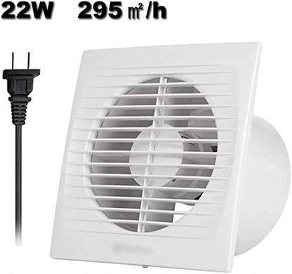 Verizcc Exhaust Fan Extractor, Ventilation Fan Bathroom Garage Exhaust for Kitchen, Bathroom, Bedroom, Low Noise and Energy Saving Waterproof, White
