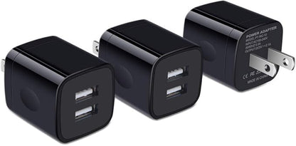 USB Wall Charger Box, 3Pack 2.1A Dual USB Charging Block Brick Cube Power Adapter for Phone 16/15/14/13/12 Pro Max/SE/8, Samsung S25 A15 5G A35 A14 S24 S23 S22 S21 FE/Ultra, Google Pixel 8a, LG, Moto