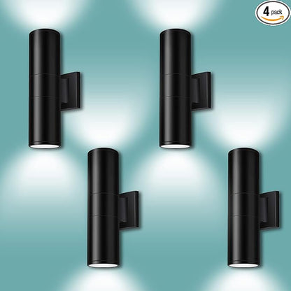 rosykite Dusk to Dawn Outdoor Wall Lighting,Double Up Down Aluminum Waterproof Wall Light with Sensor -Modern Outdoor Light Fixture for Porch, Backyard and Patio-ETL Listed (4 Pack)