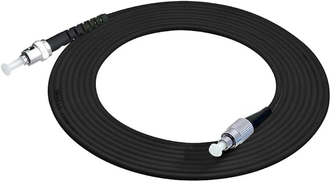 Jeirdus 600M FC to ST Outdoor Armored Simplex 9/125 SM Fiber Optic Cable Jumper Optical Patch Cord Singlemode 600Meters 492ft FC-ST