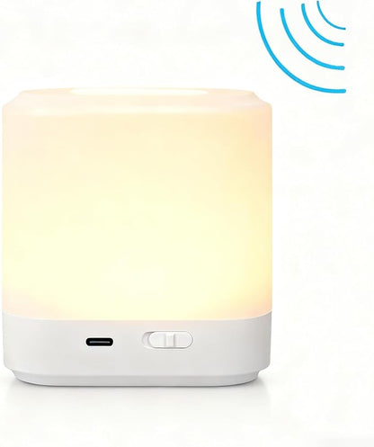 LIPKAHH Touch Lamp for Nightstand,Speech Control Bedside Lamp Touch Control for Bedrooms,Smart Rechargeable Night Light,Eye Caring Battery Dimmable Night Lamp for Nursery Kids & Adult