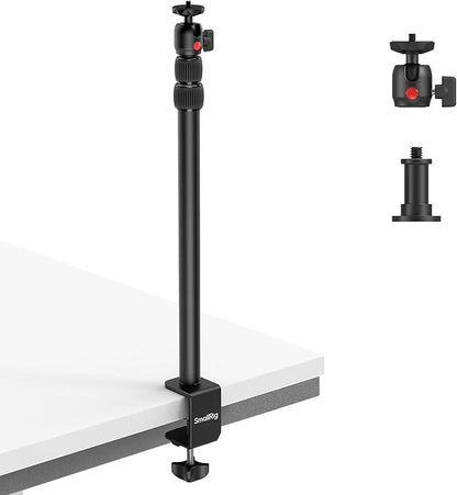 SMALLRIG Camera Desk Mount C Stand, 15"-35" Adjustable Desk Tripod Light Stand, Tabletop C Clamp for Webcam, DSLR Camera, Ring Light, Live Streaming, Photo Video Shooting