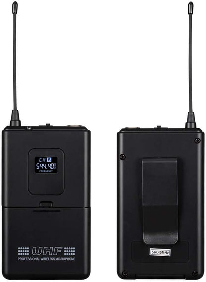 Wireless Microphone System Pro Audio 8 Channel UHF 8 Lavalier Bodypacks 8 Lapel Mic 8 Headsets for Karaoke System Meeting Church Speaking Conference Wedding Party Frequency B