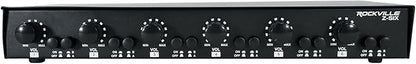 Rockville Z-SIX 300W 6-Zone Audio Zoner 8-Ohm, Multi-Room Control, Dual Source Inputs, Volume Control, for Home and Commercial Audio Systems