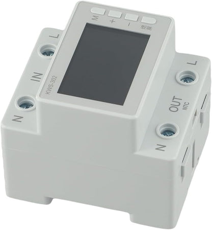 Noteflora LCD Digital Energy Meter With Voltage And Current Monitor, AC170-300V Power Voltmeter For Rail Mount, Compatible With KWS-302WF White(KWS-302)