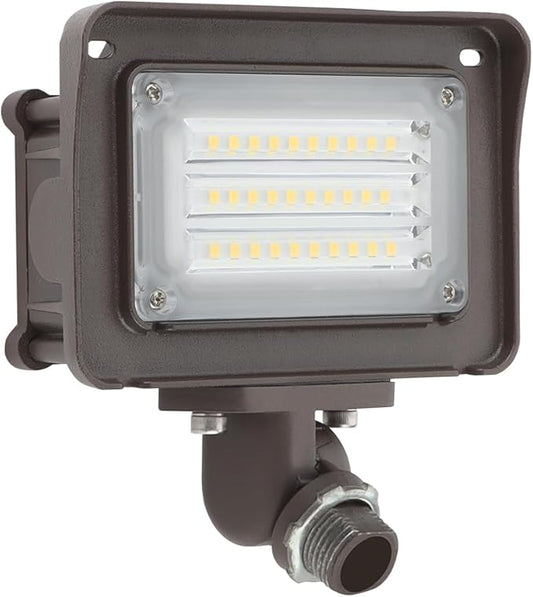 DAKASON 30W LED Flood Light Outdoor, Dusk-to-Dawn Photocell 180° Adjustable Knuckle, 3900LM 5000K Replaces 100W HPS/MH, IP65 Waterproof Outdoor Security Lighting Fixture, 100-277Vac, ETL Listed