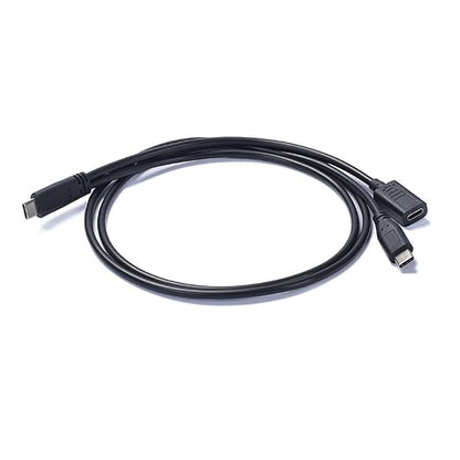 Yinziha Type C Male to Type C Male and Female Charging Cable Sound Card Connection Wire for Live Streaming and Mobile Devices