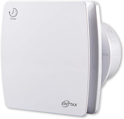 EINTTAX 4 Inch Exhaust Fan, 56CFM Wall Mount Bathroom Exhaust Fan with Timer and Backdraft Damper, Quiet Window Mount Extractor Ventilation Fan for Bathroom Kitchen Garage, 12W, White