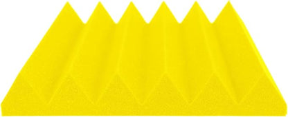 Foam Factory Inc 24 Pack Color Acoustic Foam Panel Studio Soundproofing Wedge Wall Tiles 12” X 12” X 2” (Yellow)