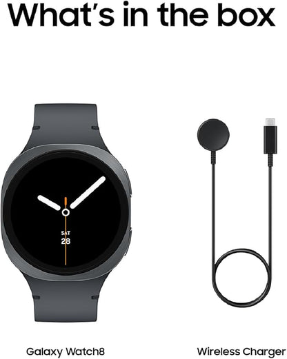 Samsung Galaxy Watch 8 (2025) 40mm LTE Smartwatch, Cushion Design, Fitness Tracker, Sleep Coaching, Running Coach, Energy Score, Heart Rate Tracking, Graphite [US Version, 2 Yr Warranty]
