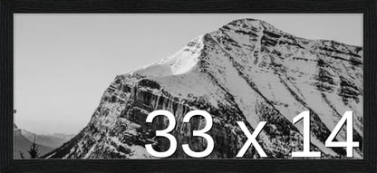 Frame It Easy 33 x 14 Black Grain Wood Frame (Derby)