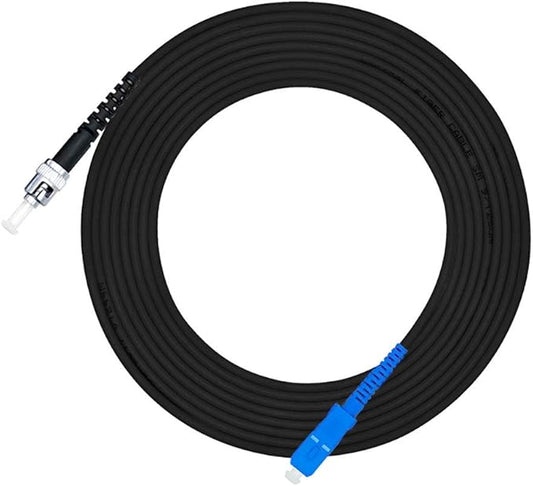 Jeirdus 300M SC to ST Outdoor Armored Simplex 9/125 SM Fiber Optic Cable Jumper Optical Patch Cord Singlemode 300Meters 985ft SC-ST