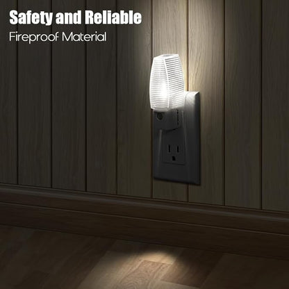 Emotionlite Plug in Night Light, Neutral White LED Nightlight, Dusk to Dawn Sensor, Kids, Nursery, Bedroom, Bathroom,Hallway, Stairs, Kitchen, 6 Pack