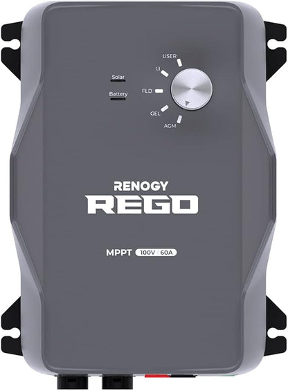 Renogy Solar Charge Controller (Built-in Bluetooth) - REGO 60A 12V/24V Auto DC Input MPPT, with Battery Protect Unit forGel Sealed Flooded Lithium Battery