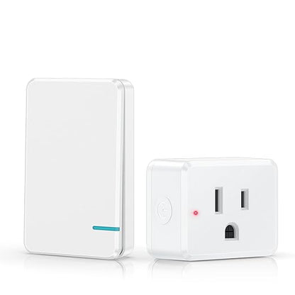 Thinkbee Remote Control Outlet Plug, 15A /1500W 600ft RF Range Wireless Light Switch Kit, Expandable Remote Outlet Switch for Lamp Fan Household Appliances, 80-275V with Anti-Surge 4000V