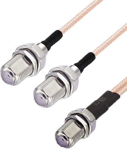 RedYutou F-Type RG6 Splitter - F Female to F Dual Female 3 Way Splitter Cable - 15cm (6 inch) TV & Satellite Adaptation