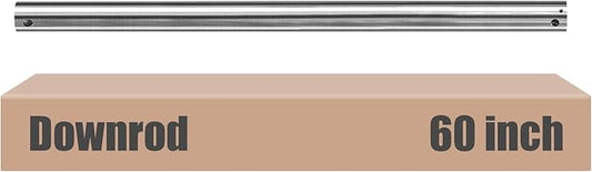 DPXMYG 60 inch Ceiling Fan Downrod with Extension Cord, 5 FT Brushed Nickel Downrod for Ceiling Fan, 1 inch Outside Diameter, Ceiling Fan Boom Suitable for a Wide Range of Fans (Nickel, Not Threaded)