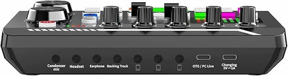 SINWE Podcast Microphone Bundle, BM-800 Condenser Mic with Live Sound Card Kit, Podcast Equipment Bundle with voice changer and Mixer functions for PC Smartphone Studio Recording & Broadcasting