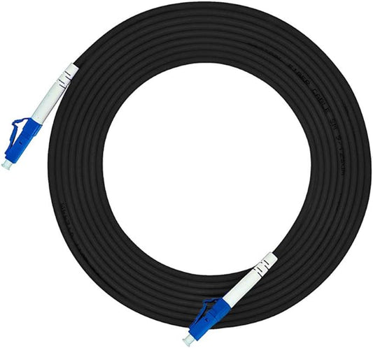 Jeirdus 100ft 100feet 30m LC to LC Outdoor Armored Simplex 9/125 SM Fiber Optic Cable Jumper Optical Patch Cord Singlemode 30Meters 100ft LC-LC