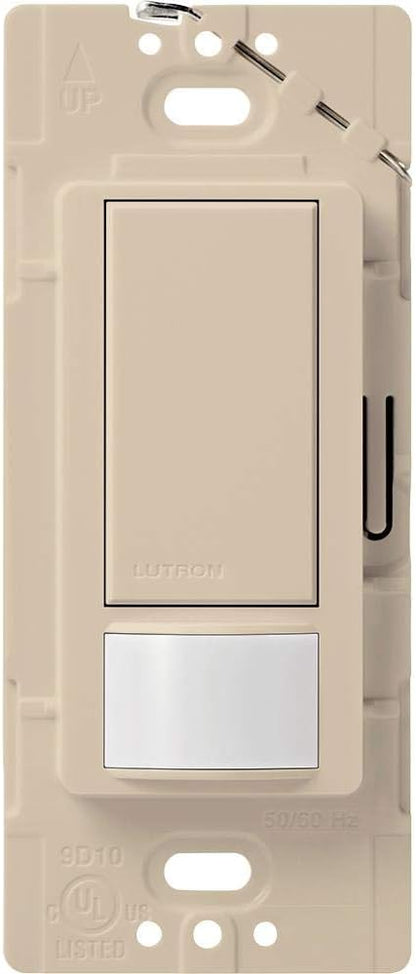 Lutron Maestro Motion Sensor Light Switch Indoor for Bathroom, Garage, Laundry Room, Any Bulbs, Occupancy Vacancy Sensor, Single-Pole, MS-OPS2-TP, Taupe
