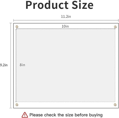 Kalami 8x10 Picture Frame Wall Mount Self Adhesive, Clear Acrylic No Drill Floating Frameless Poster Frame for Office Photo Canvas Document Gallery, Full Frame Size 10x11